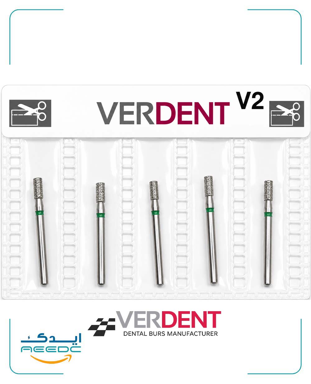 فرز فیشور کوتاه وردنت سایز 16 (دور سبز)